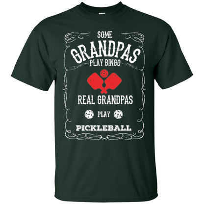 Papa T-shirt Real Grandpas Play Pickleball Forest
