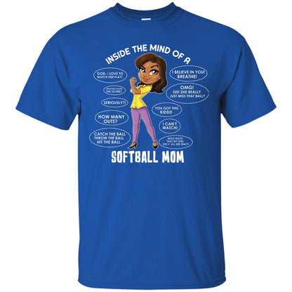 Inside The Mind Of A Softball Mom Shirt Royal