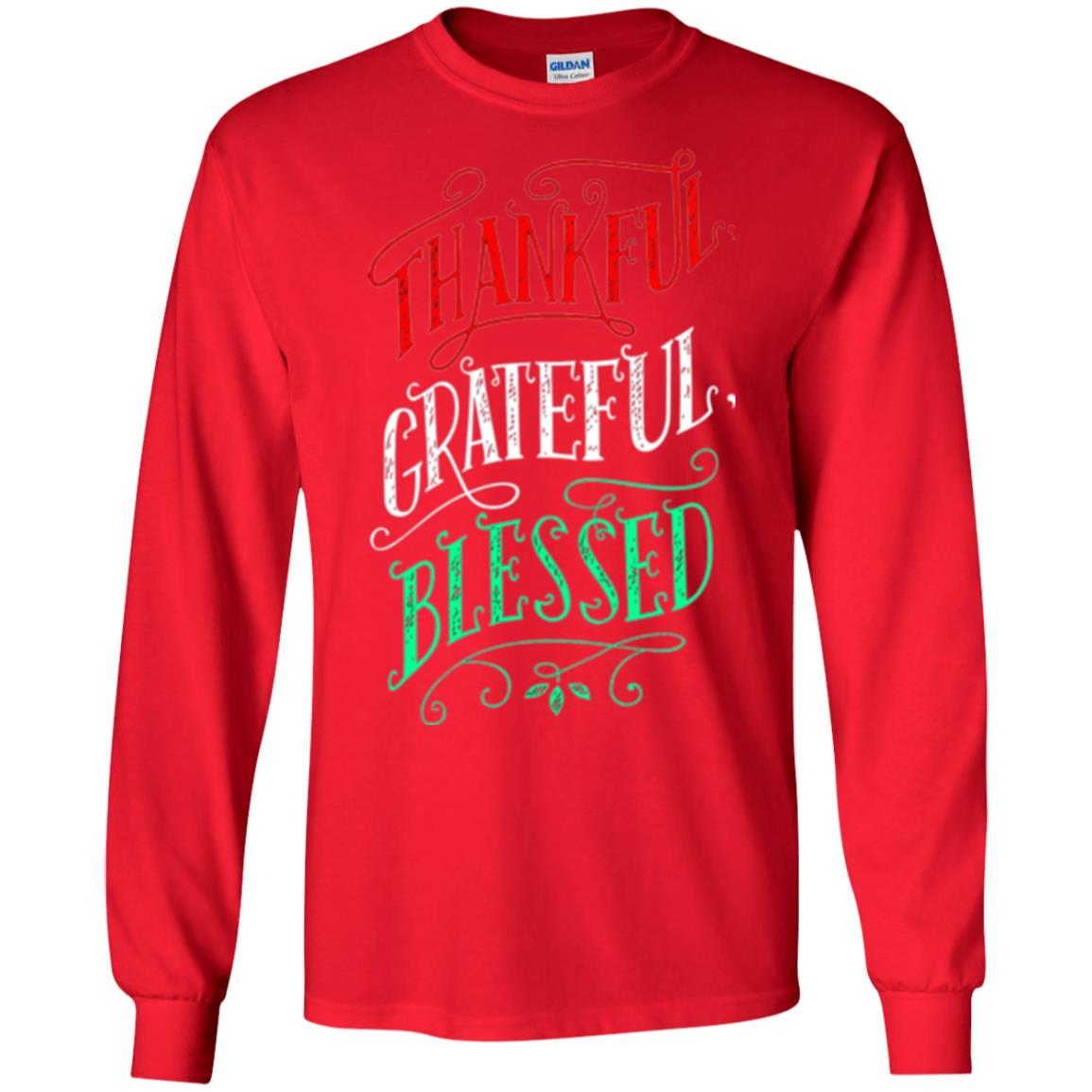 New Year T-shirt Grateful Thankful Blessed Red