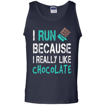 Runner T-shirt I Run Because I Really Like Chocolate Navy