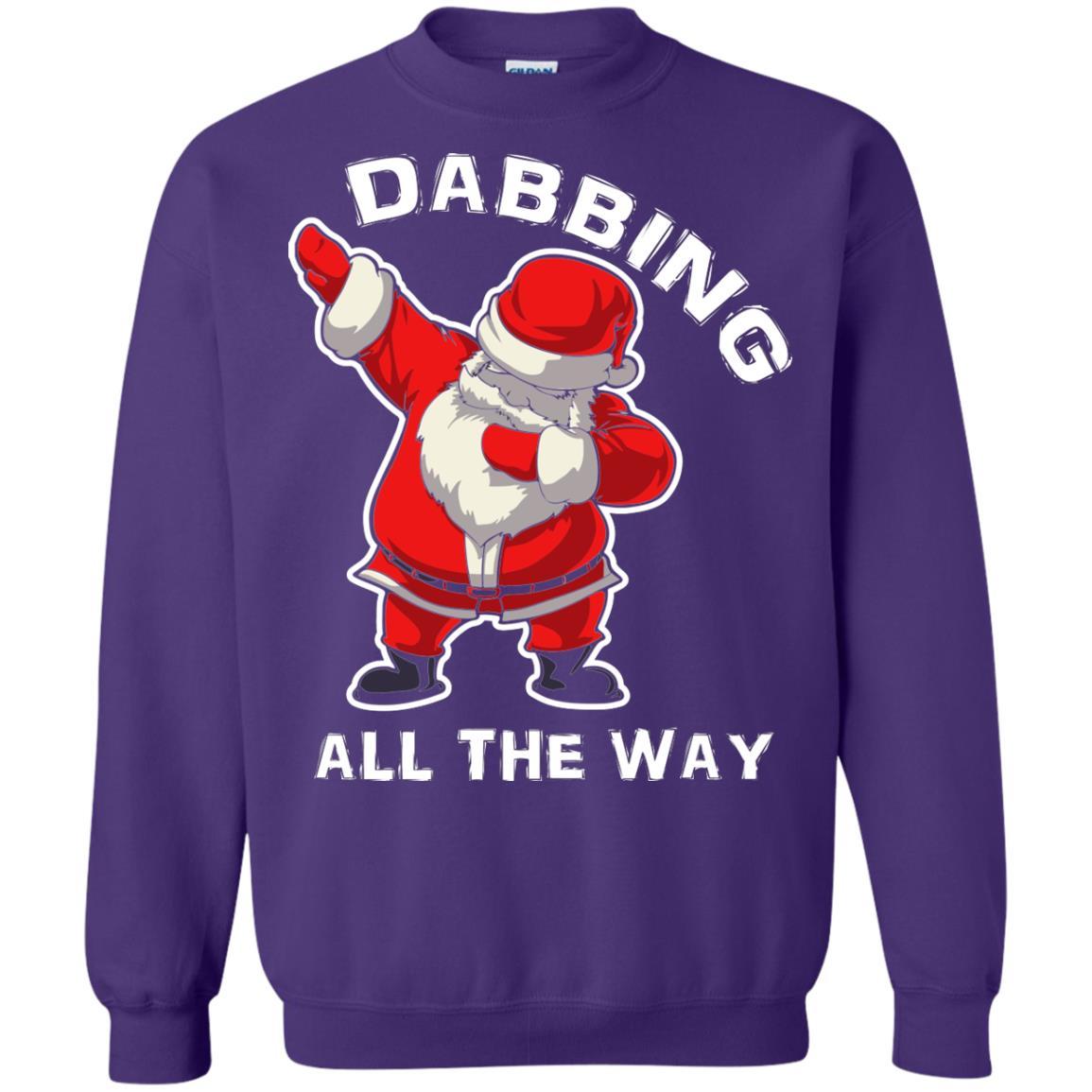 Chirstmas T-shirt Dabbing All The Way Purple