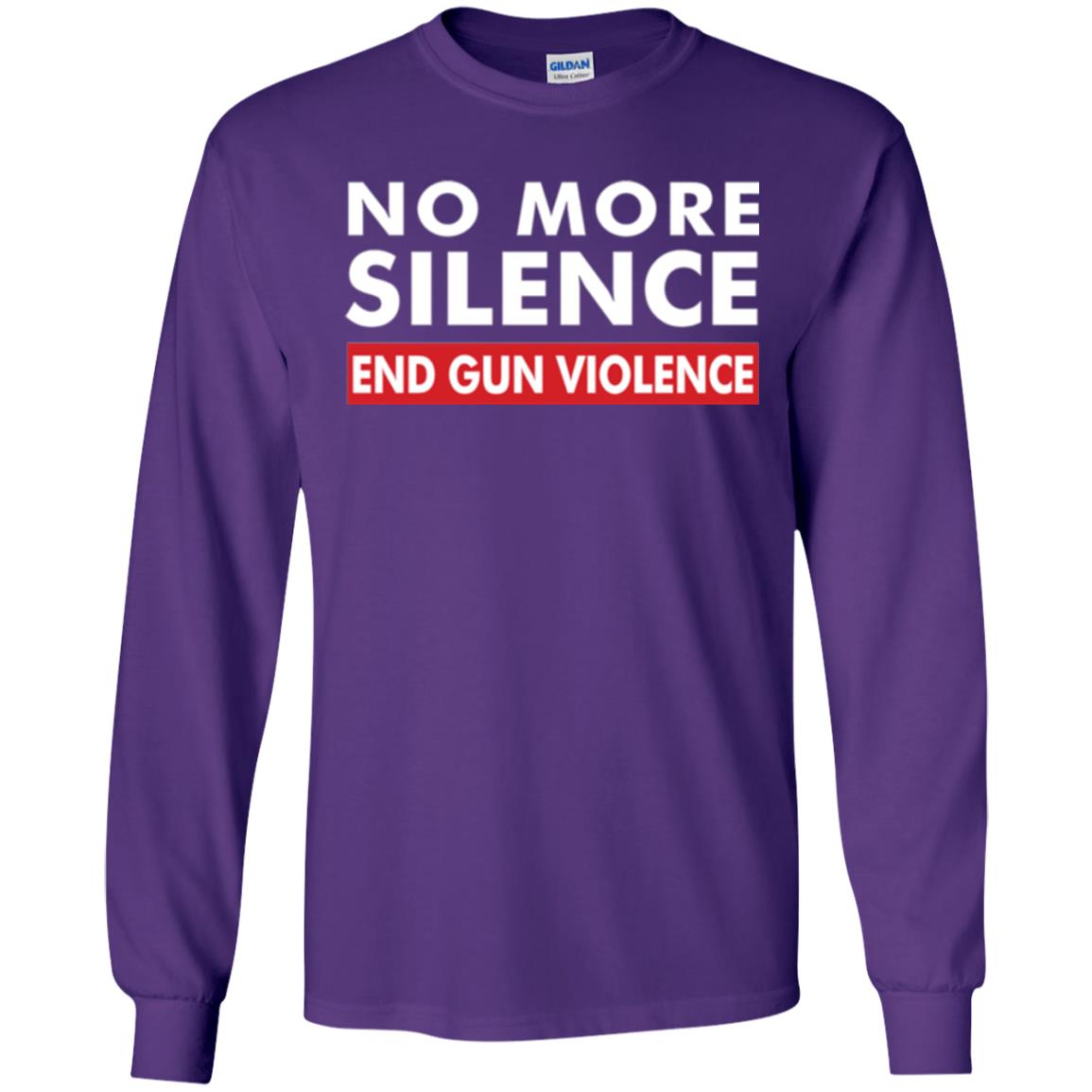 No More Silence End Gun Violence Anti-gun T-shirt Purple