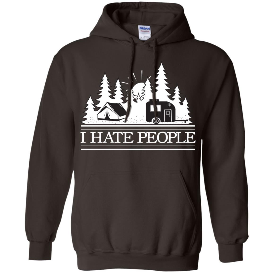 I Hate People Camping Lover Shirt Dark Chocolate