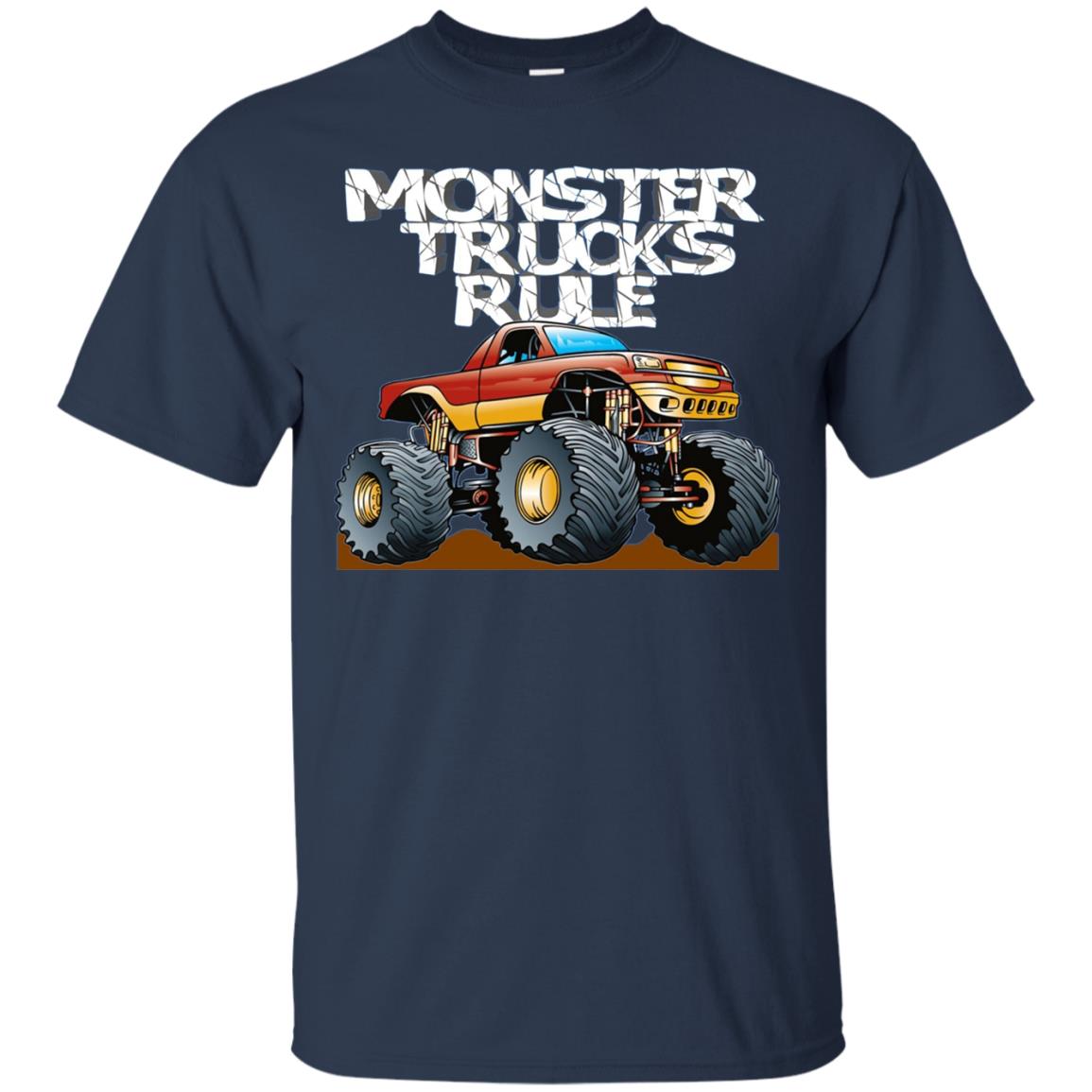 Monster Trucks Rule Trucker T-shirt Navy