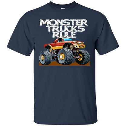 Monster Trucks Rule Trucker T-shirt Navy