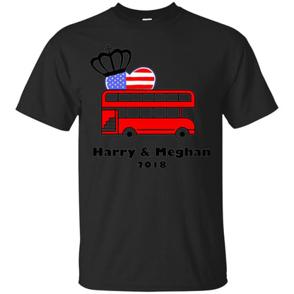 Harry And Meghan 2018 Royal Wedding Bus T-shirt Black