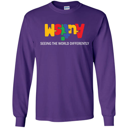 Autism Awareness T-shirt Seeing The World Differently Purple