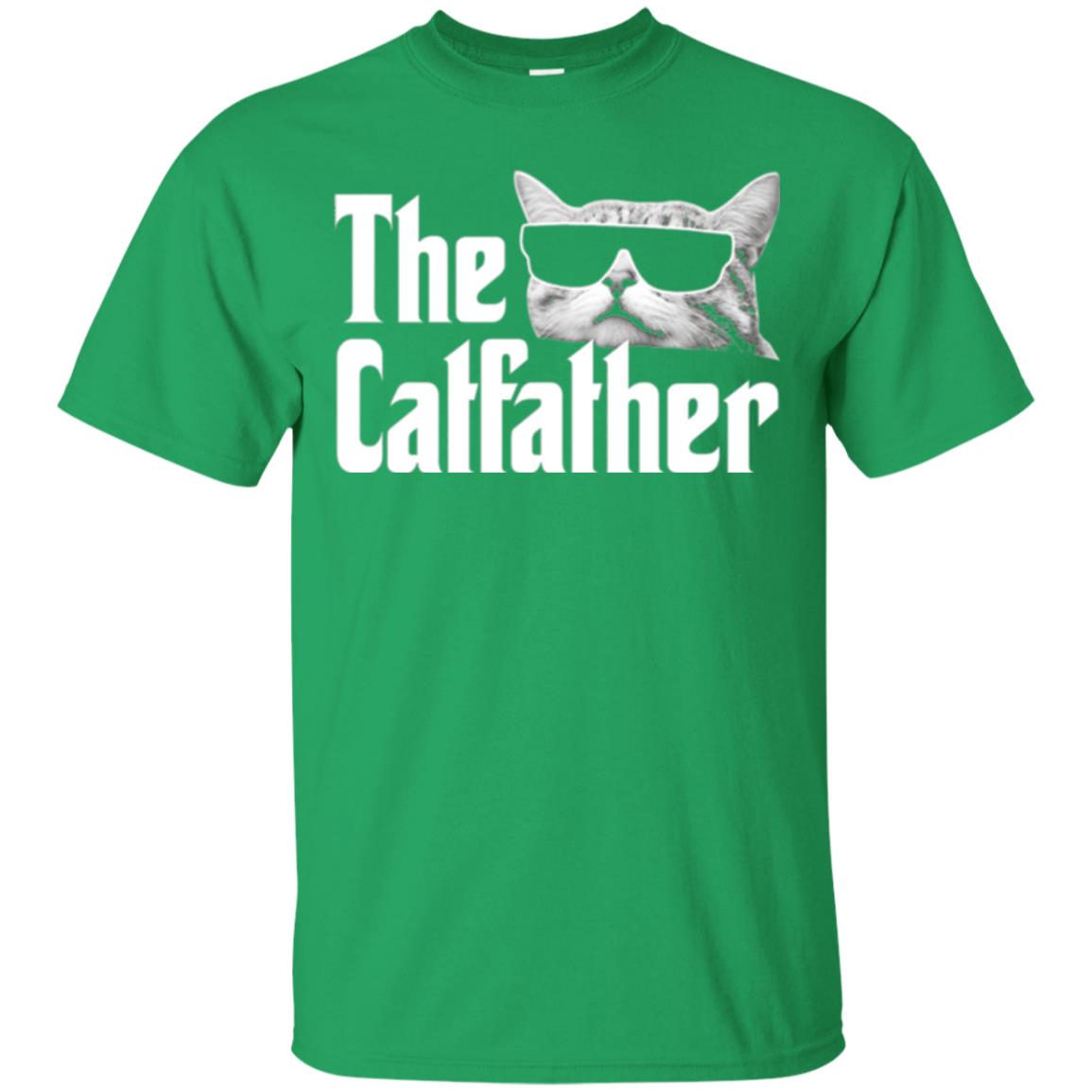 Funny Gift Shirt For Cat Daddy The Catfather T-shirt Irish Green