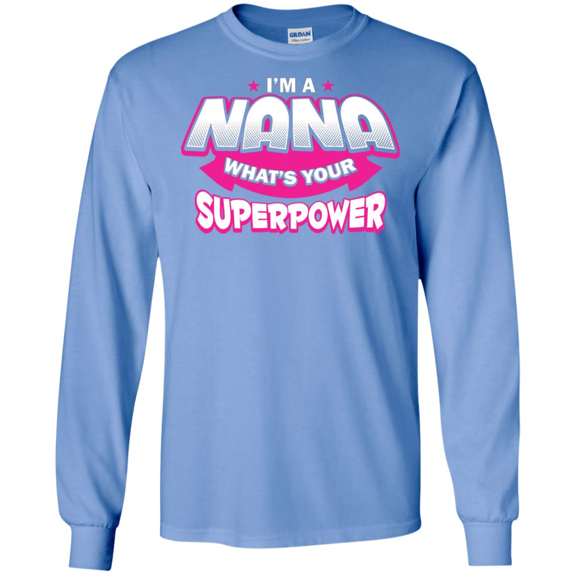 Nana T-shirt I'm A Nana What's Your Superpower Carolina Blue