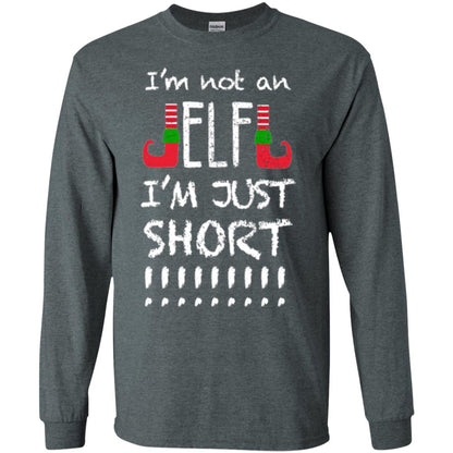 Christmas T-shirt I_m Not An Elf I_m Just Short Dark Heather