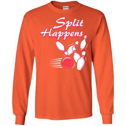 Bowling Lover T-shirt Split Happens Orange