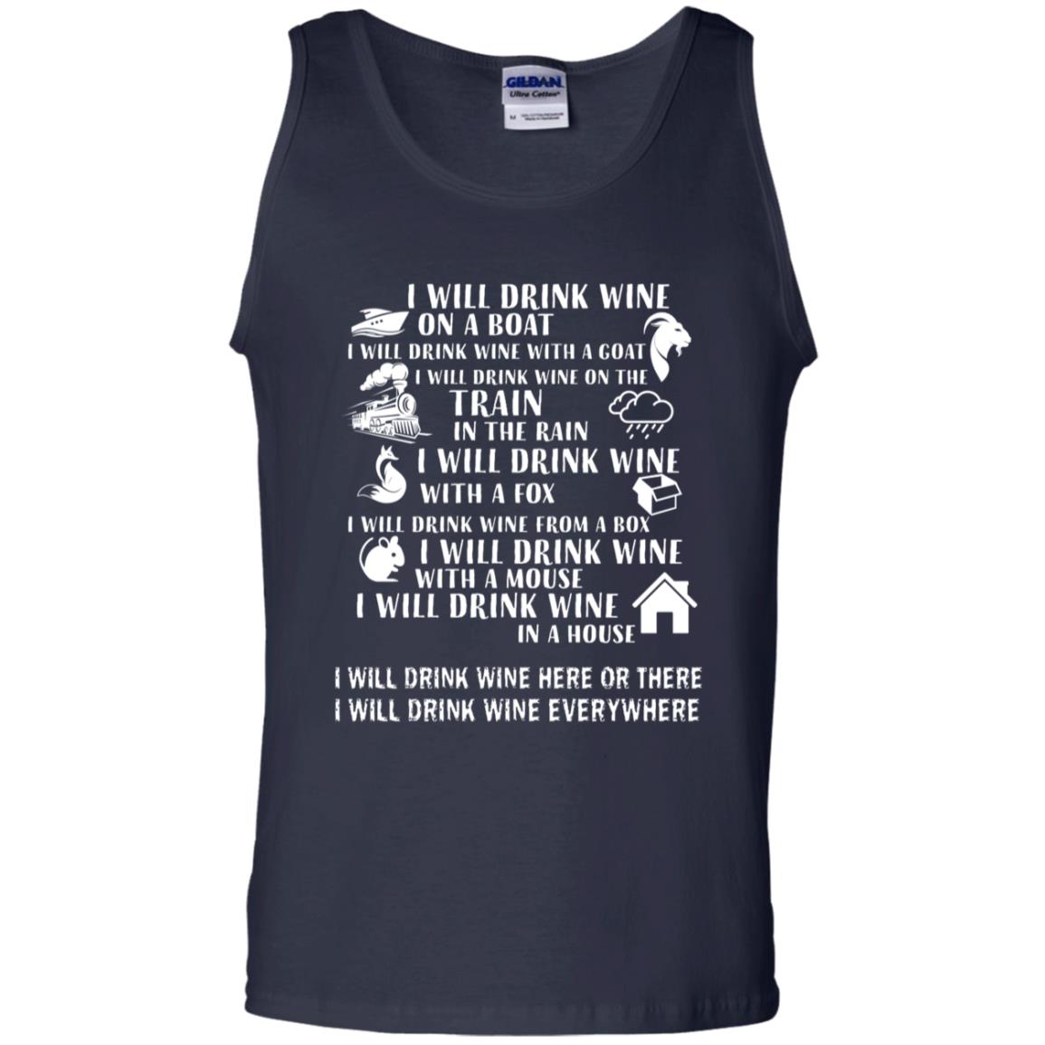 I Will Drink Wine On A Boat I Will Drink Wine Everywhere Shirt Navy