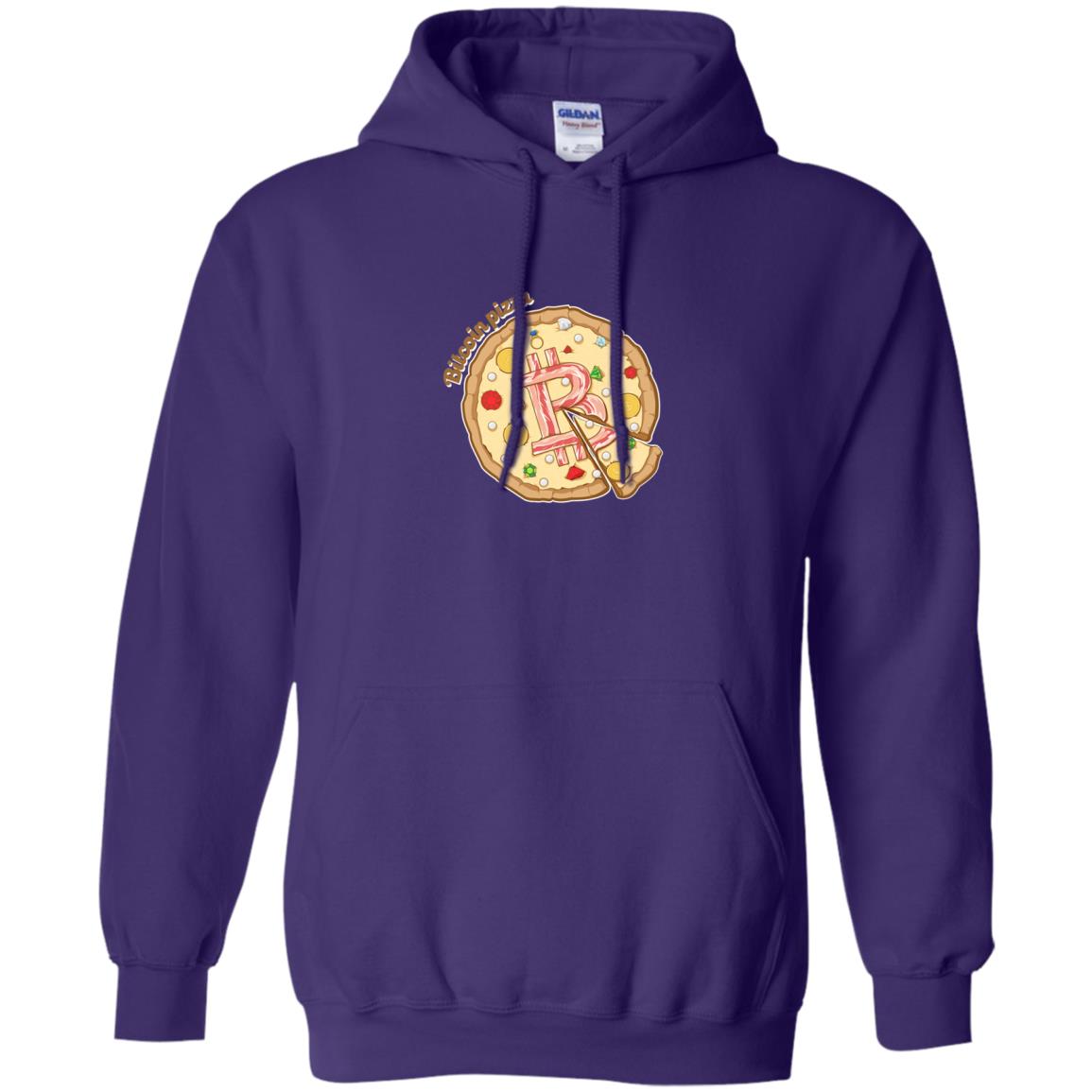 Funny Bitcoin Pizza T-shirt Crypto Currency Purple