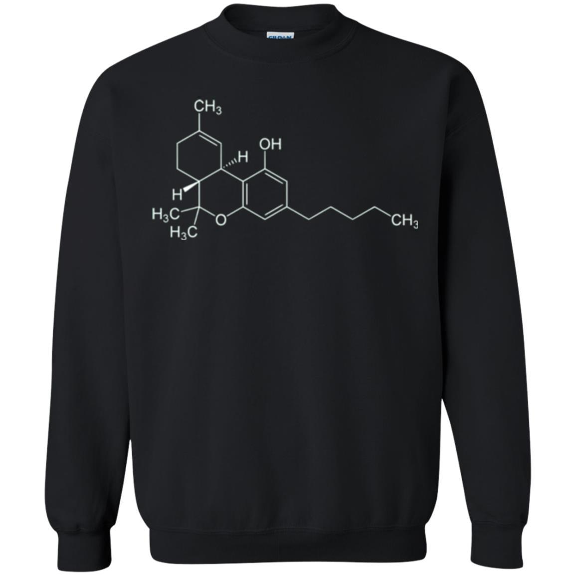 Cannabis T-shirt Thc Molecule Tetrahydrocannabinol Black