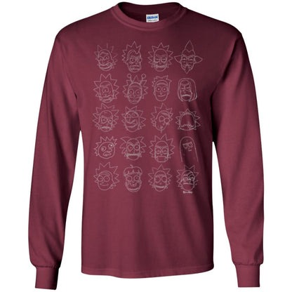 Movie T-Shirt The Many Faces Of Rick Maroon