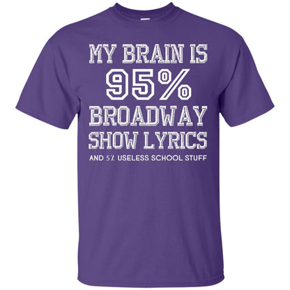 My Brain Is 95_ Broadway Show Lyrics Acting Lover T-shirt Purple