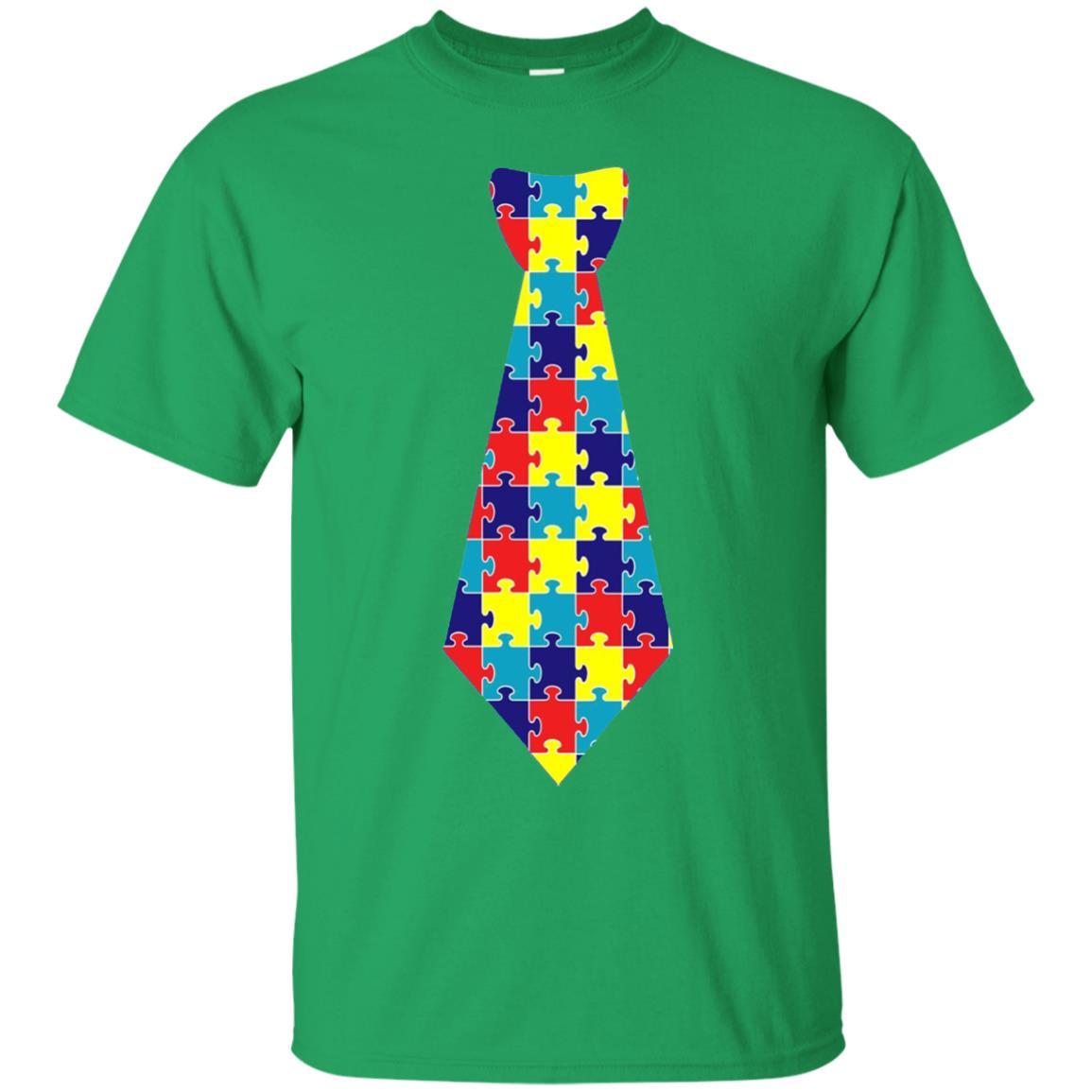 Autism Awareness T-shirt Puzzle Neck Tie 2018 Irish Green