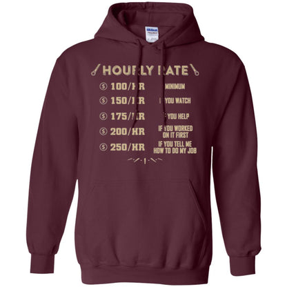 Mechanic T-shirt Mechanic Hourly Rate Maroon