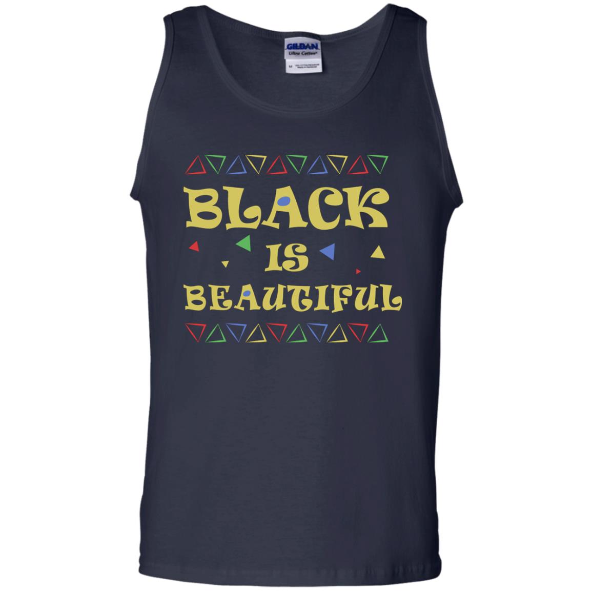 African American T-shirt Black Is Beautiful Navy