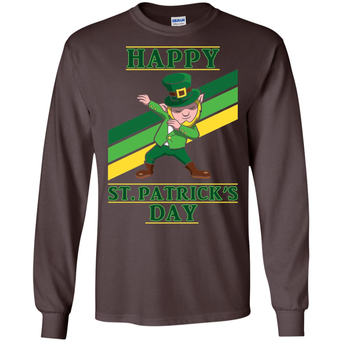 Dabbing Leprechaun Saint Patrick_s Day T-shirt Dark Chocolate