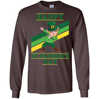 Dabbing Leprechaun Saint Patrick_s Day T-shirt Dark Chocolate