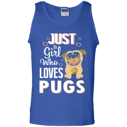 Dog Lovers T-shirt Just A Girl Who Loves Pugs Royal