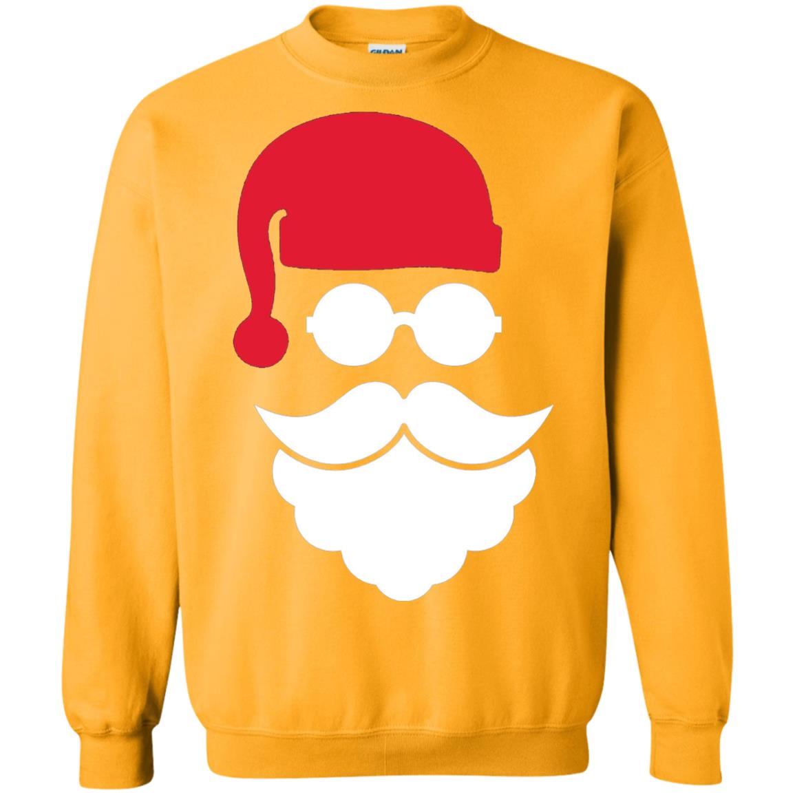 Christmas Shirt Santa Claus Face Gold
