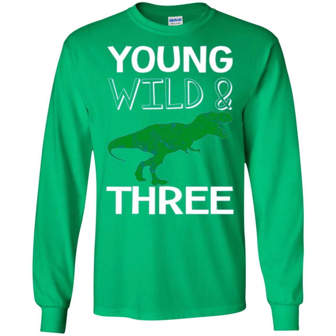 Dinosaur T-shirt Young Wild And Three Irish Green