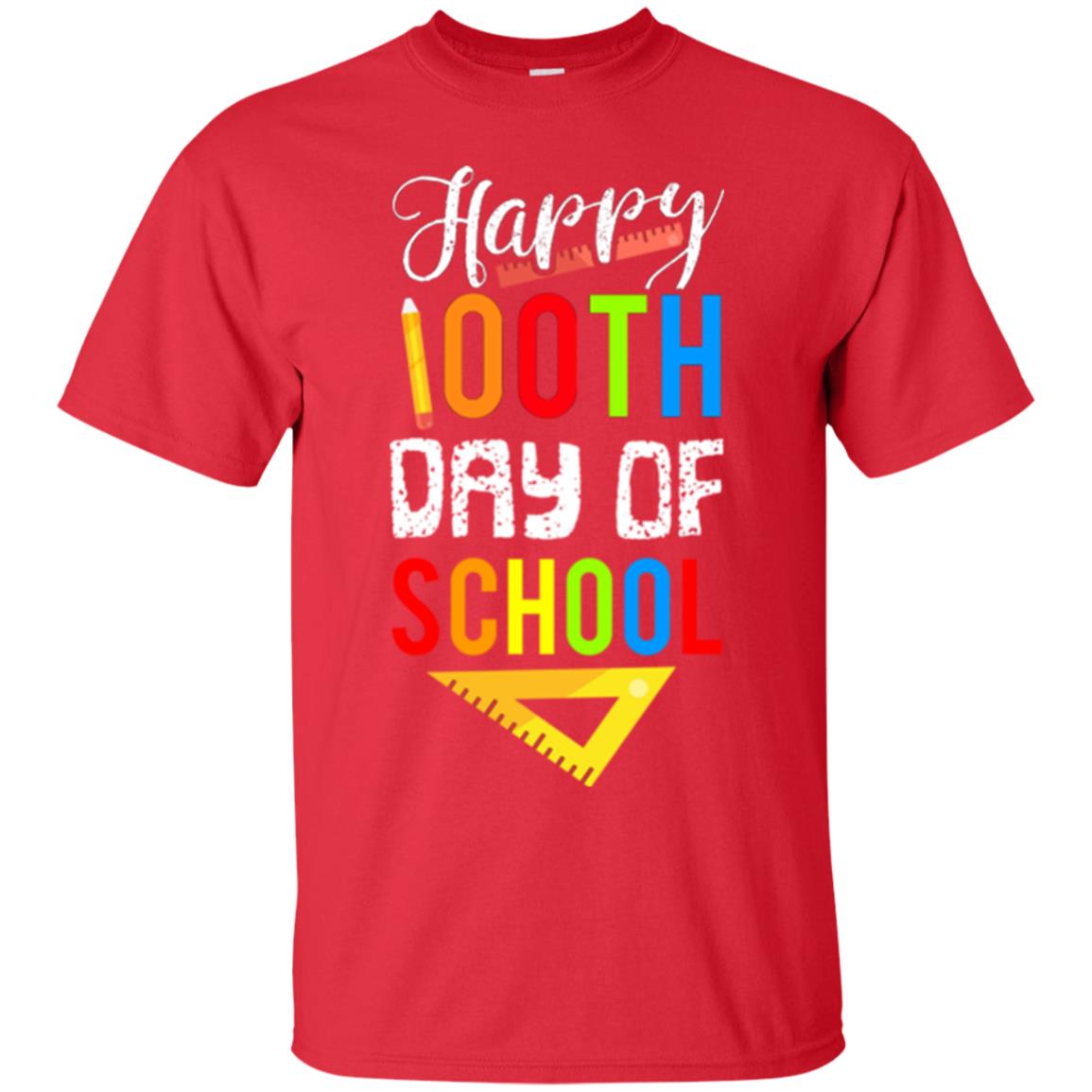 Kindergarten T-shirt Happy 100th Day Of School Red