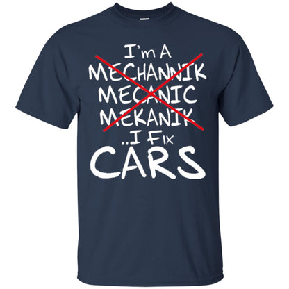 Mechanic T-shirt I Fix Cars Navy