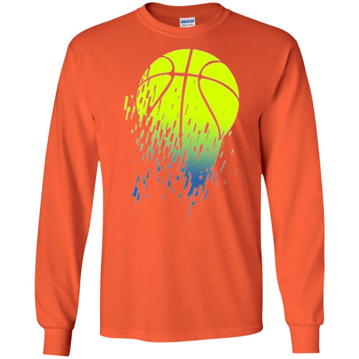 Basketball T-shirt Disintegrating Neon Green Orange