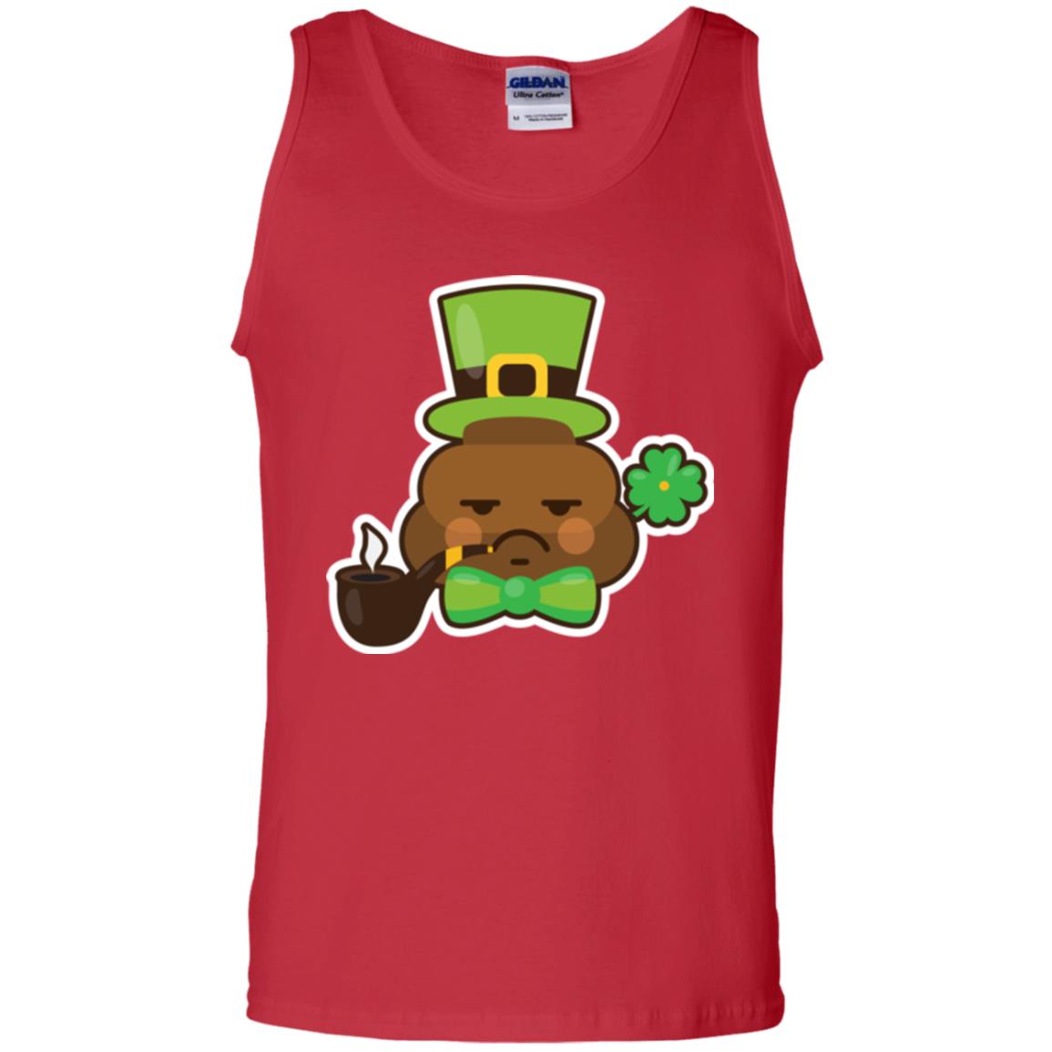 Saint Partick_s Day T-shirt Leprechaun Poop Emoji With Patrick Hat Red