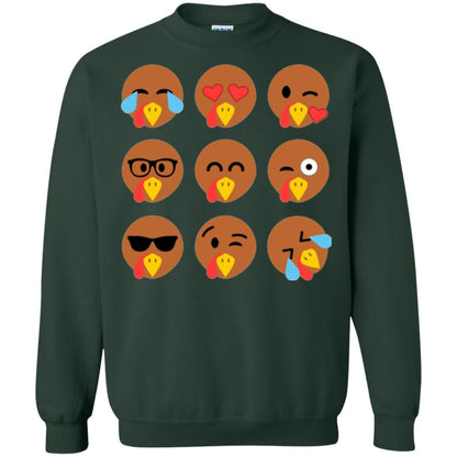 Thanksgiving T-shirt Turkey Emojis Forest Green