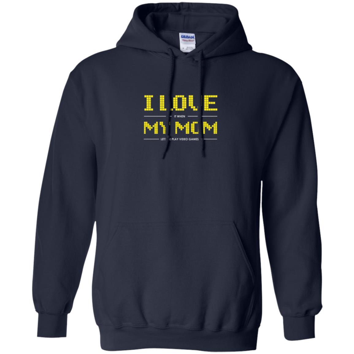 Family T-shirt I Love My Mom Let's Me Play Video Games Navy