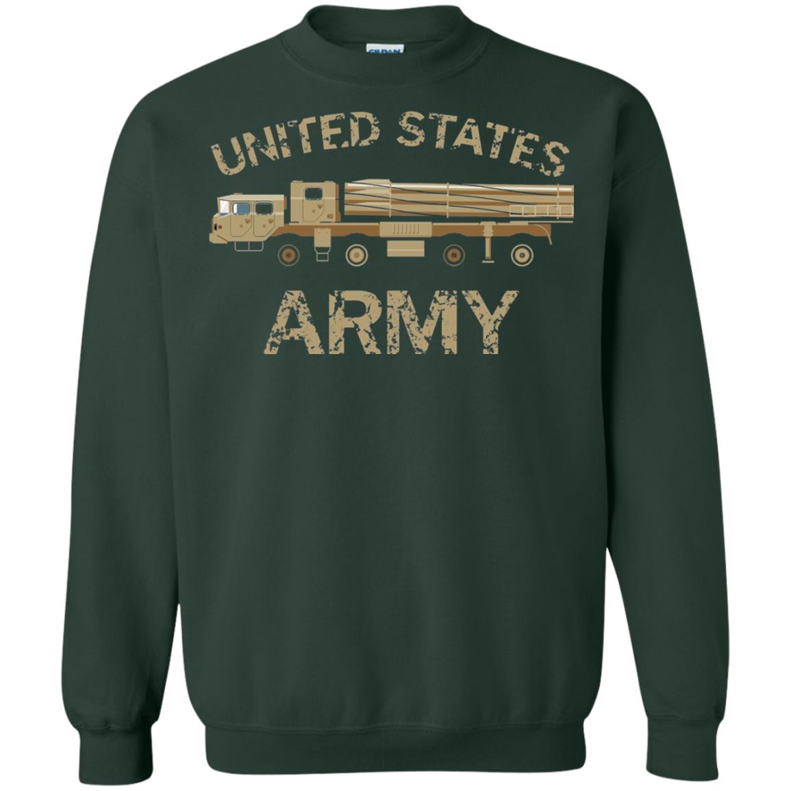 United States Army Missile Truck Vehicle Grunge T-shirt Forest Green