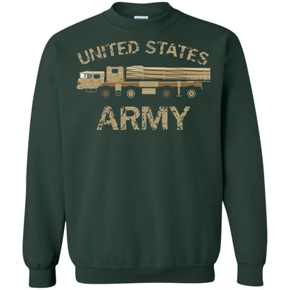 United States Army Missile Truck Vehicle Grunge T-shirt Forest Green