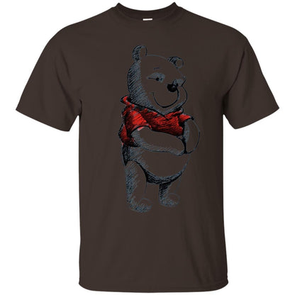 Sketch Of Winnie The Pooh Movie Lover T-shirt Dark Chocolate