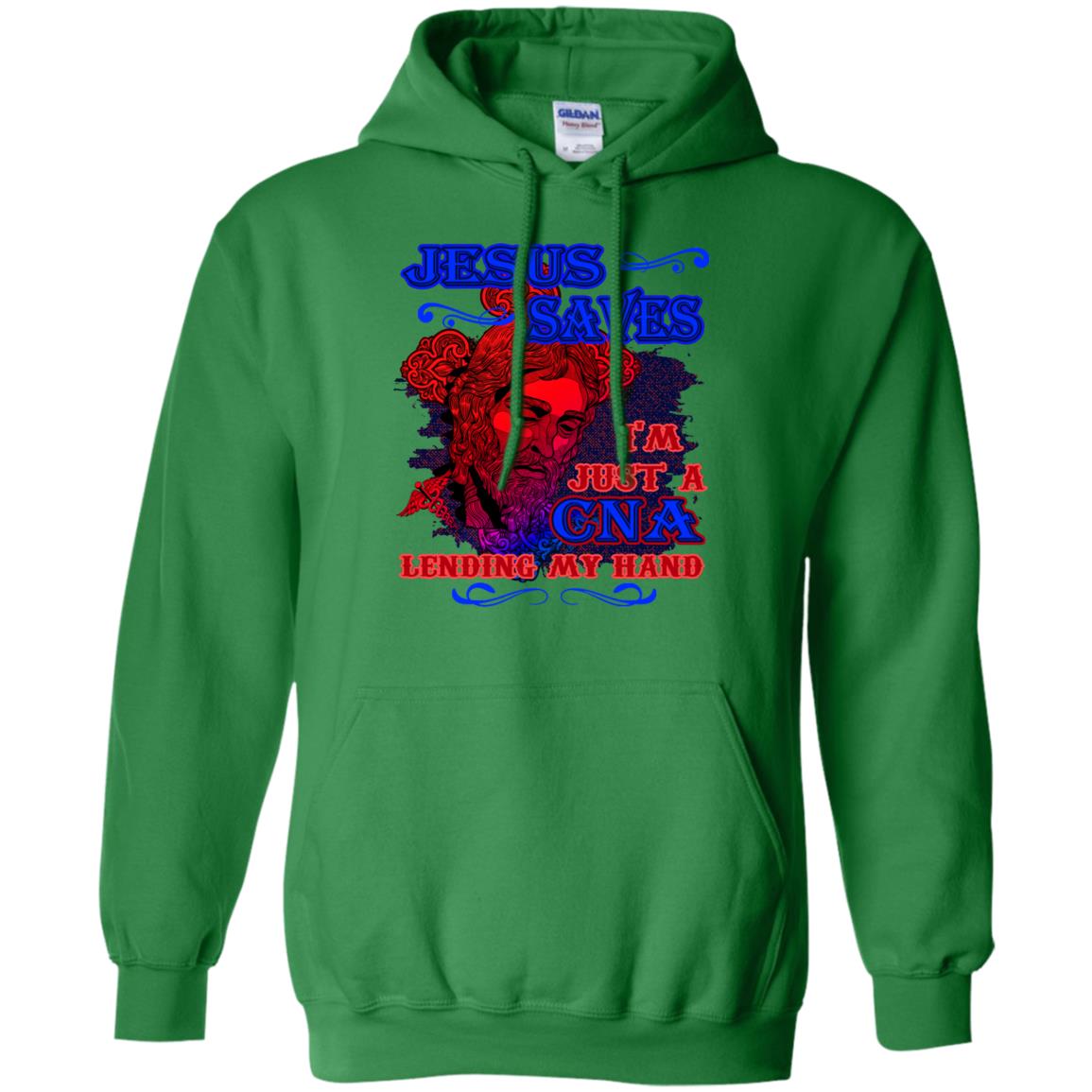 Jesus Saves I'm Just A Cna Lending My Hand Christian Gift Shirt Irish Green