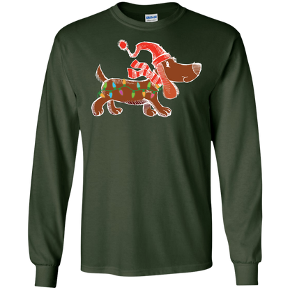 Dog Lover T-Shirt Christmas Lights Labrador Retriever Dog Lover Forest Green