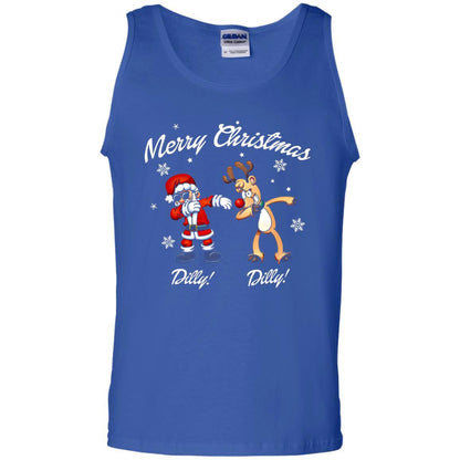 Christmas T-shirt Santa And Reindeer Dilly Dilly Royal