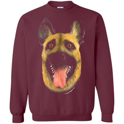 Dog Lover T-shirt Creepy Dog Head T-shirt Maroon
