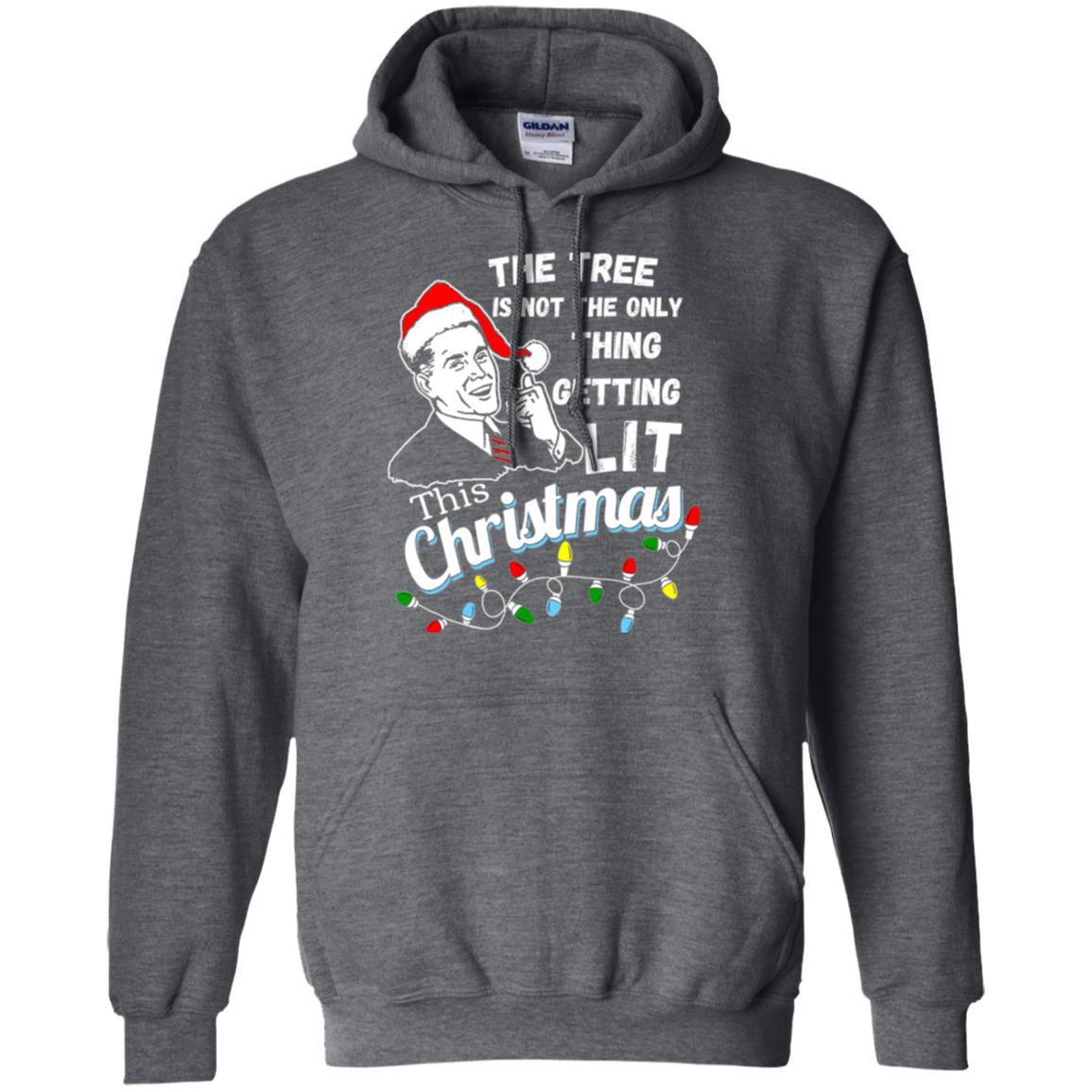 Christmas T-shirt The Tree Isn_t The Only Thing Getting Lit This Christmas Dark Heather