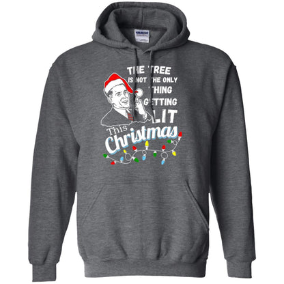 Christmas T-shirt The Tree Isn_t The Only Thing Getting Lit This Christmas Dark Heather