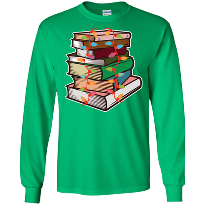 Fairy Lights Christmas Gift T-shirt Book Lover Irish Green