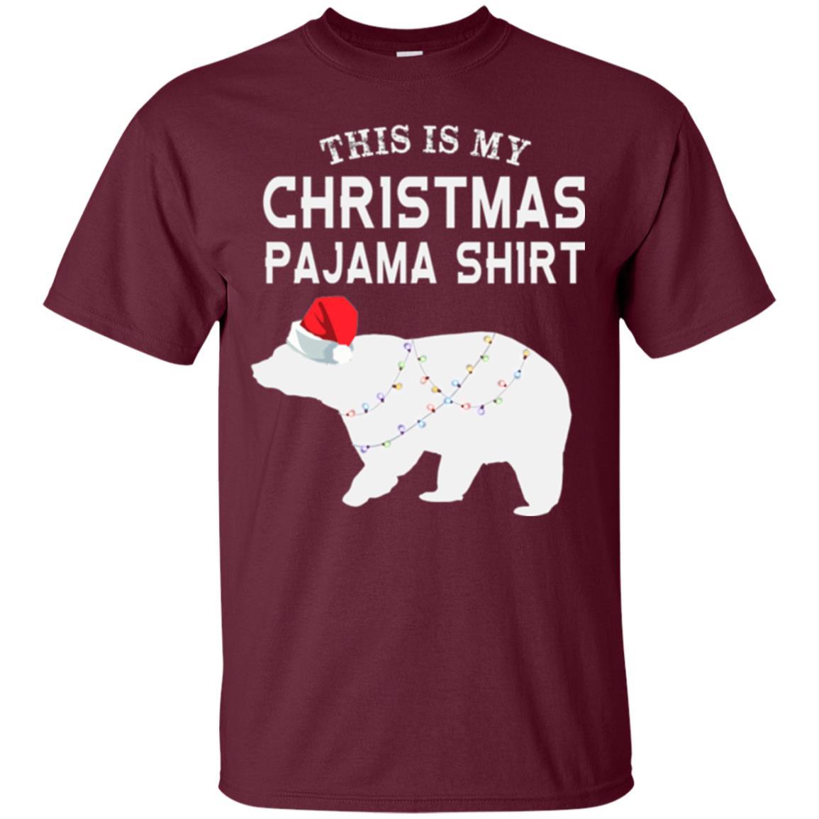 Polar Bear T-shirt This Is My Christmas Pajama Maroon