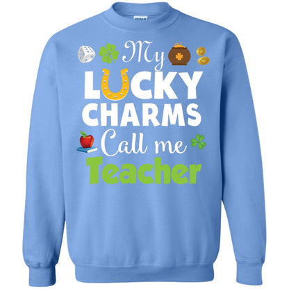 My Lucky Charms Call Me Teacher St Patricks Day T-shirt Carolina Blue