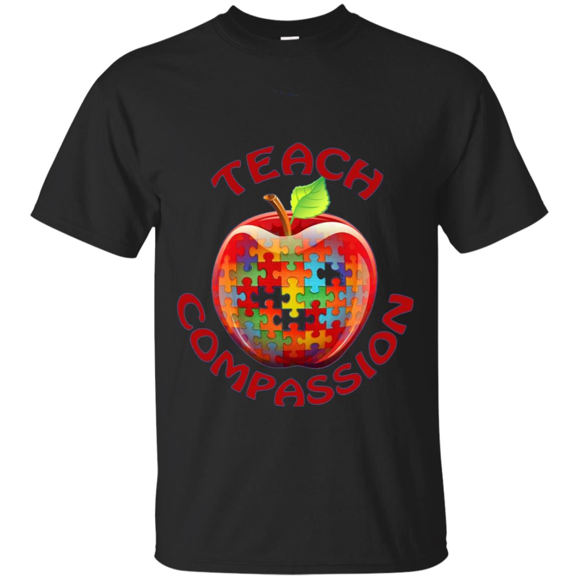 Teach Compassion Autism Awareness T-shirt Black