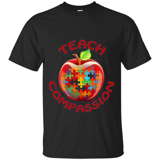 Teach Compassion Autism Awareness T-shirt Black