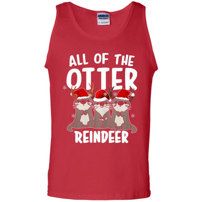Christmas T-shirt All Of The Otter Reindeer Red