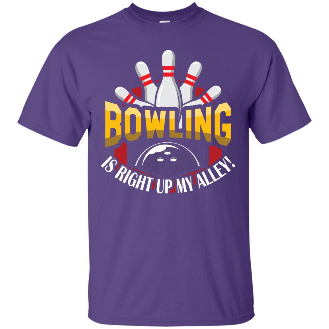 Bowler T-shirt Bowling Is Right Up My Alley Purple